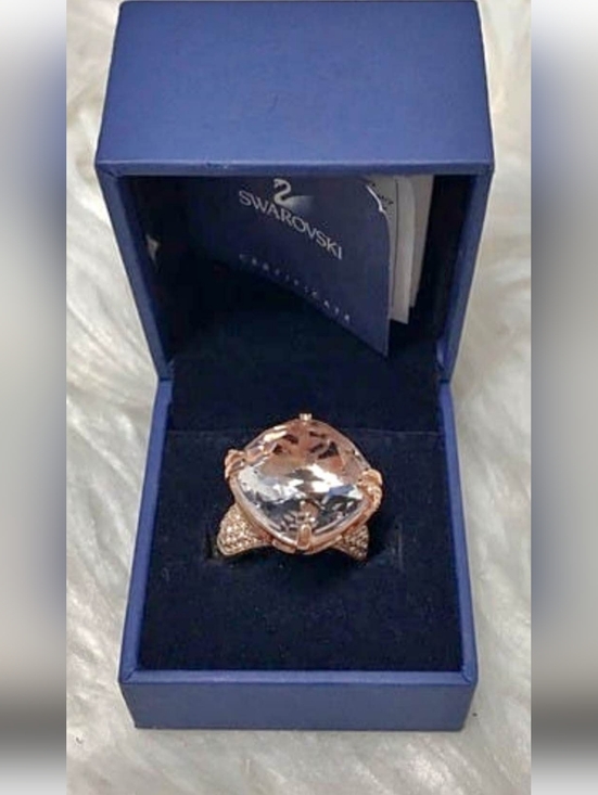 Swarovski Jewelry - Swarovski Rose Gold Cushion-Cut Clear Crystal Ring